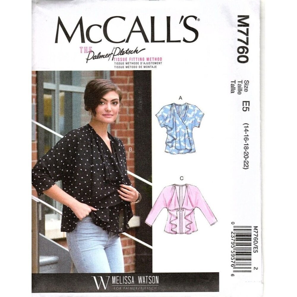 McCall's M7760 Womens 14 to 22 Melissa Watson Jacket and Vest Sewing Pattern